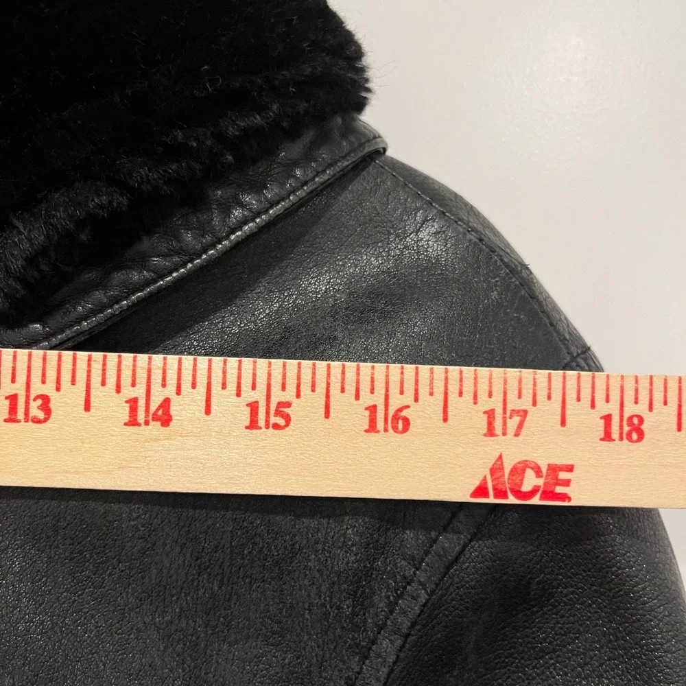 Wilsons Leather Experts Black Leather Thinsulate Hooded Belted Jacket Mens M